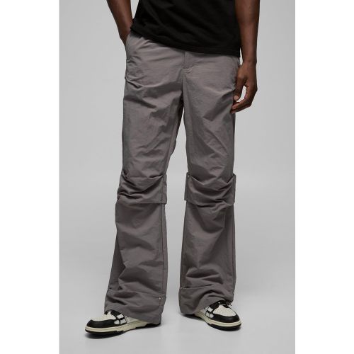 Pantalon flare froncé en nylon homme - S - Boohooman - Modalova