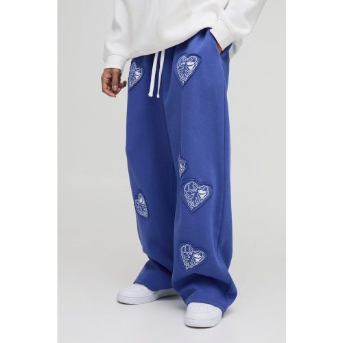 Jogging large à écusson cœur - S - Boohooman - Modalova