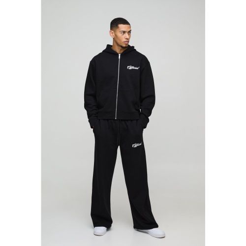 Ensemble oversize zippé à broderie - Official - S - Boohooman - Modalova