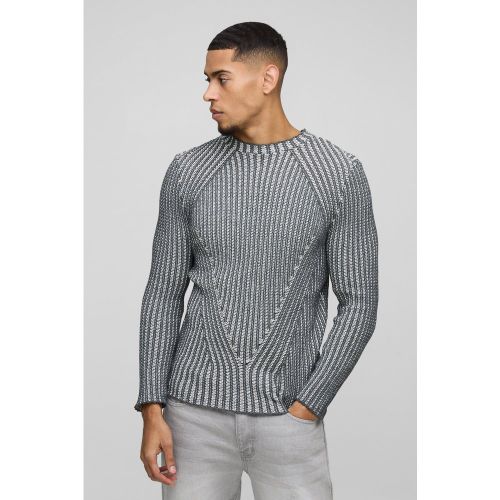 Pull habillé en maille côtelée - L - Boohooman - Modalova