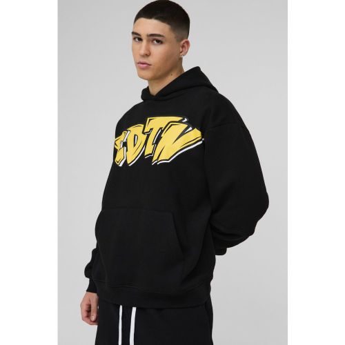 Sweat à capuche oversize à imprimé graffiti - S - Boohooman - Modalova