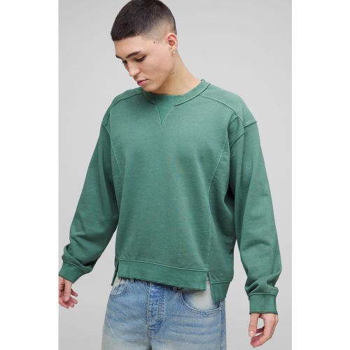 Sweat oversize délavé à coutures apparentes - S - Boohooman - Modalova