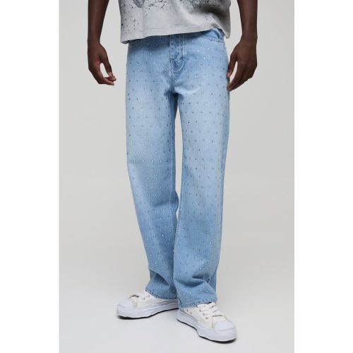 Jean large à ornements strassés - 28R - Boohooman - Modalova