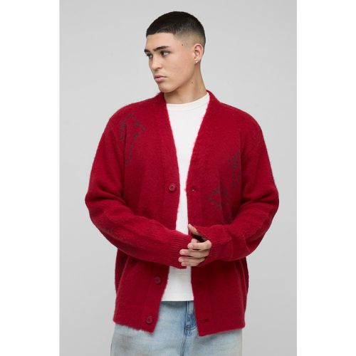 Cardigan droit en maille croisée - S - Boohooman - Modalova