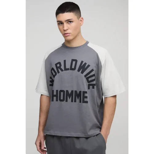 T-shirt oversize color block - S - Boohooman - Modalova