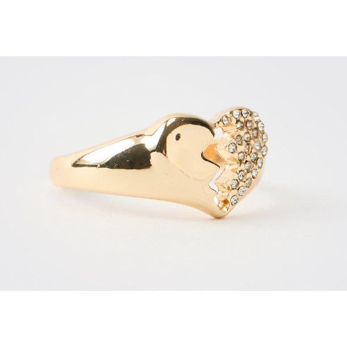 Bague dorée à motif cœur - S/M - Boohooman - Modalova