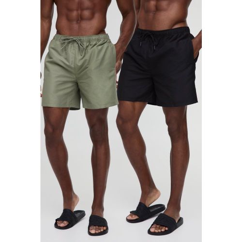 Lot de 2 shorts de bain mi-longs - S - Boohooman - Modalova