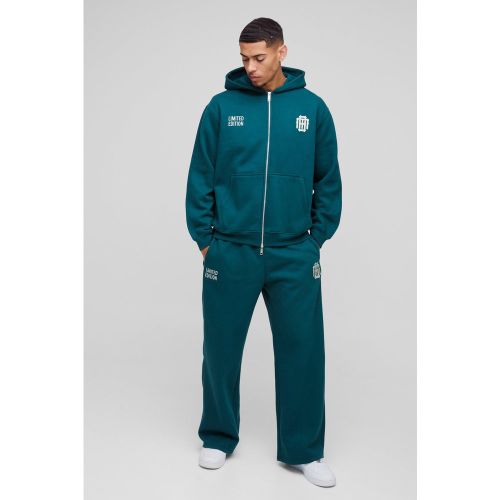 Sweat à capuche oversize zippé et broderie étoile - S - Boohooman - Modalova