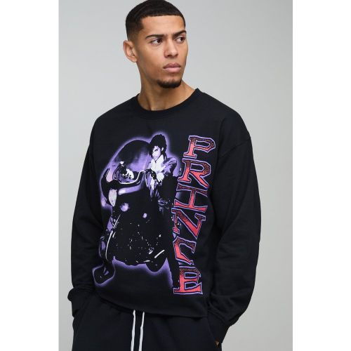 Sweat oversize à bords bruts et imprimé prince - S - Boohooman - Modalova