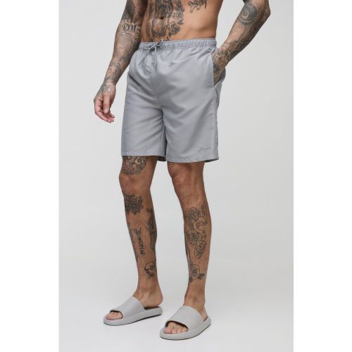 Tall - Short de bain mi-long à logo - S - Boohooman - Modalova