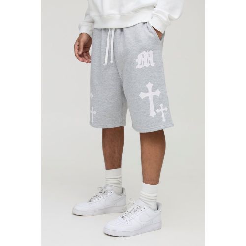 Short large à imprimé gothique homme - S - Boohooman - Modalova