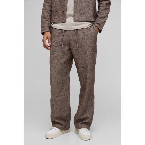 Pantalon large à chevrons et taille élastiquée - S - Boohooman - Modalova
