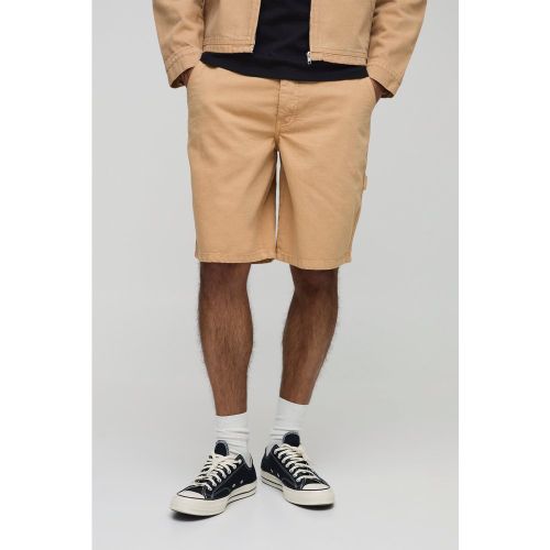 Short de travail large en twill - 28 - Boohooman - Modalova