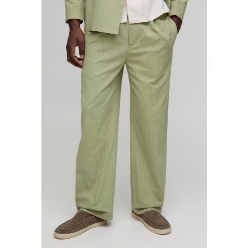Pantalon large mélangé à taille élastiquée - S - Boohooman - Modalova