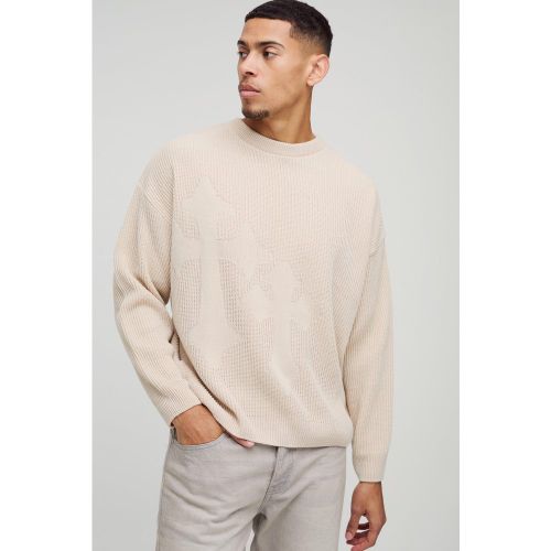Pull large côtelé en maille croisée - S - Boohooman - Modalova