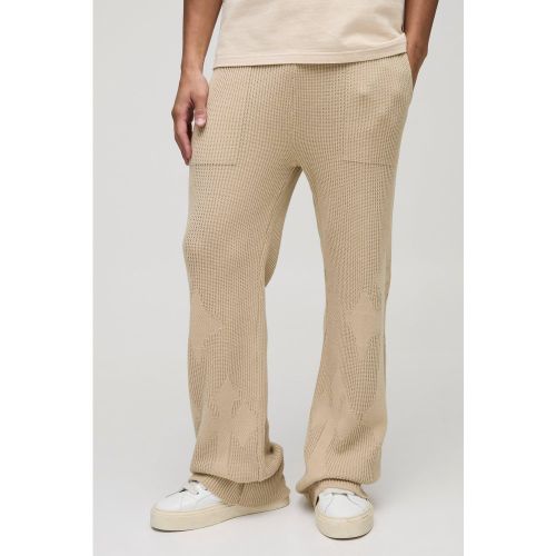 Jogging slim flare côtelé en maille croisée - S - Boohooman - Modalova