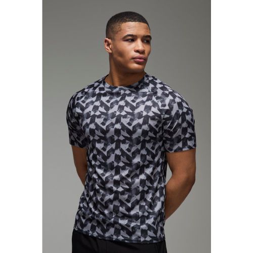 T-shirt de sport à imprimé abstrait - MAN Active homme - S - Boohooman - Modalova