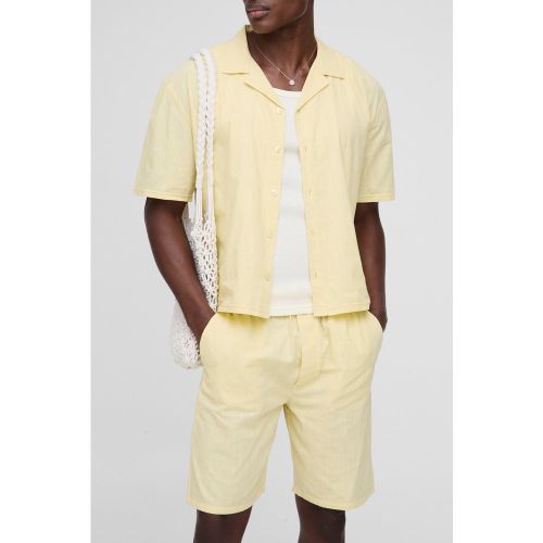 Ensemble oversize en lin avec chemise et short - S - Boohooman - Modalova