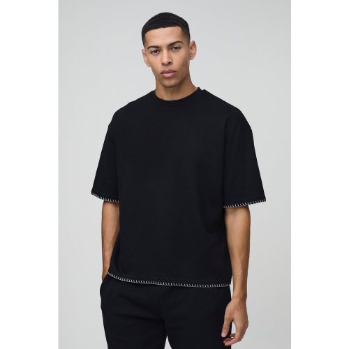 T-shirt oversize à surpiqûres - S - Boohooman - Modalova