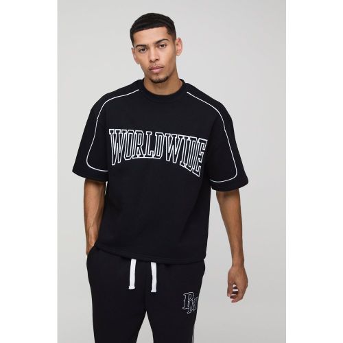 Sweat oversize universitaire à manches 3/4 - S - Boohooman - Modalova