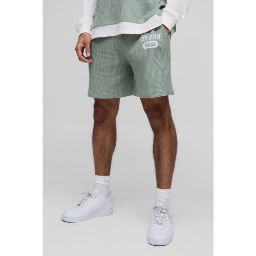 Short oversize imprimé en tissu gaufré - S - Boohooman - Modalova