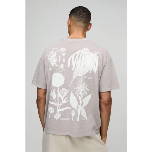 T-shirt oversize délavé fleuri - S - Boohooman - Modalova