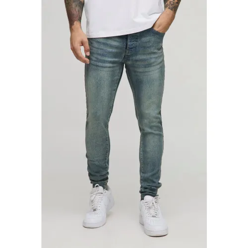 Jean skinny stretch délavé - 28R - Boohooman - Modalova