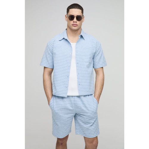 Ensemble oversize à carreaux avec chemise oversize et short - S - Boohooman - Modalova