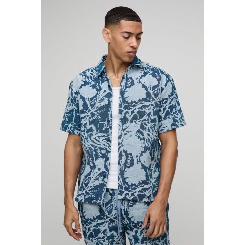 Chemise oversize à manches 3/4 et imprimé tapisserie homme - S - Boohooman - Modalova