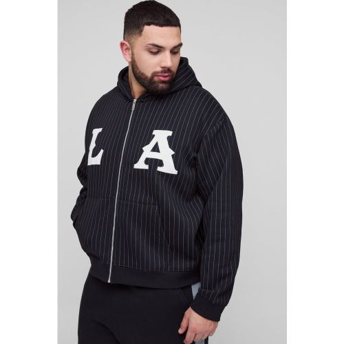 Grande taille - Sweat à capuche oversize zippé à imprimé Los Angeles - XXXL - Boohooman - Modalova