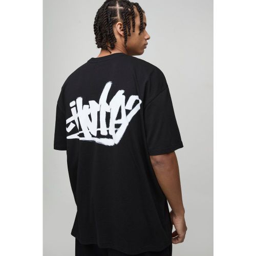 T-shirt oversize imprimé graffiti - S - Boohooman - Modalova