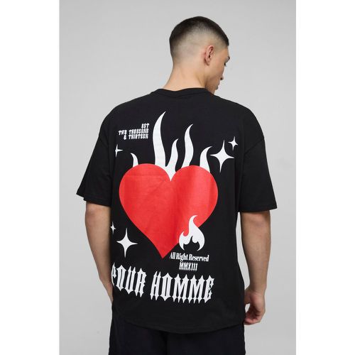 T-Shirt Oversize À Imprimé Flammes - M - boohoo - Modalova