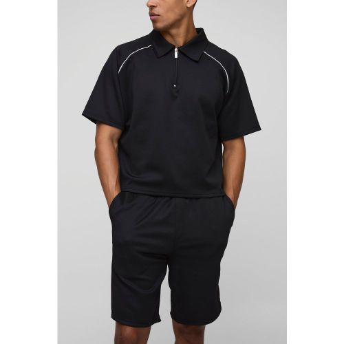 Ensemble oversize à manches raglan avec polo et short homme - S - Boohooman - Modalova