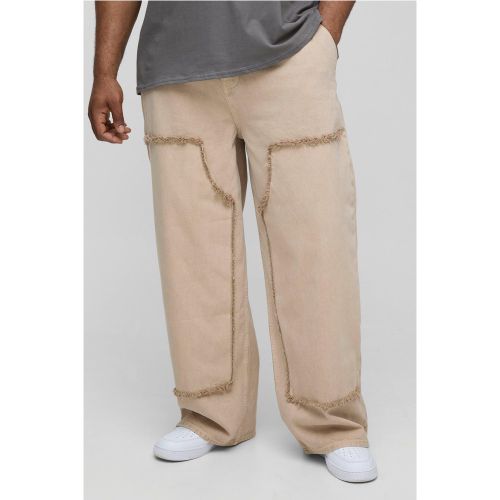 Grande taille - Jean charpentier surteint à bords bruts homme - 38 - Boohooman - Modalova