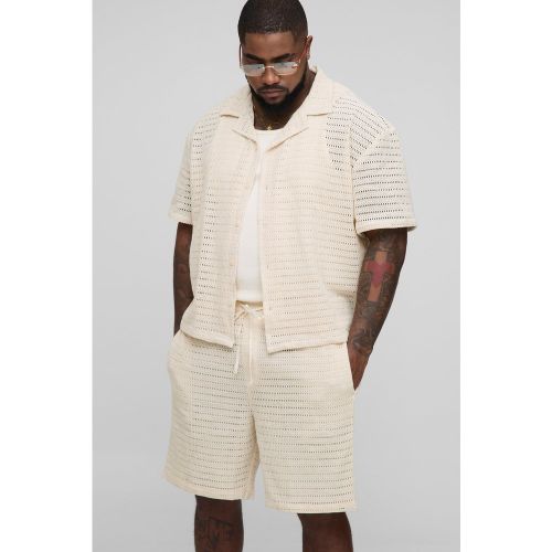 Grande taille - Ensemble texturé avec chemise oversize et short - XXXL - Boohooman - Modalova
