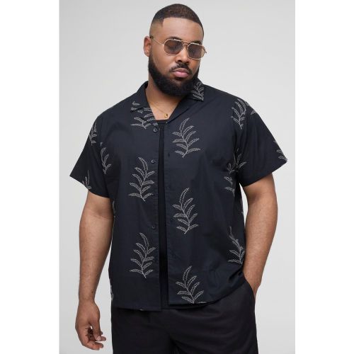 Grande taille - Chemise en popeline à broderie - XXXL - Boohooman - Modalova