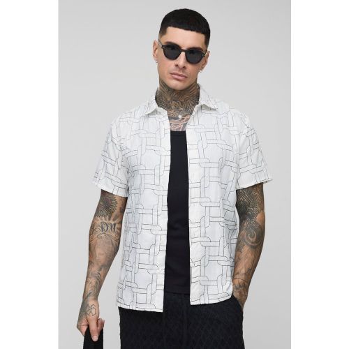 Tall - Chemise à broderie géométrique - S - Boohooman - Modalova