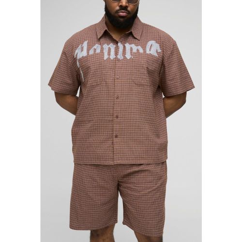Grande taille - Ensemble avec chemise oversize à carreaux et short - XXXL - Boohooman - Modalova