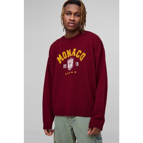 Tall - Pull universitaire oversize à imprimé Monaco - S - Boohooman - Modalova
