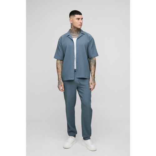 Tall - Ensemble plissé avec chemise et pantalon - S - Boohooman - Modalova