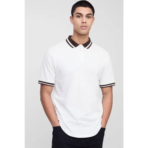 Tall - Polo cintré piqué - S - Boohooman - Modalova