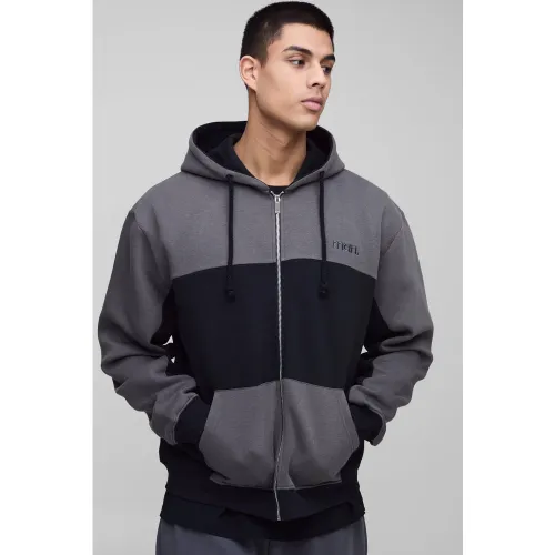 Tall - Sweat à capuche oversize zippé - MAN homme - S - Boohooman - Modalova