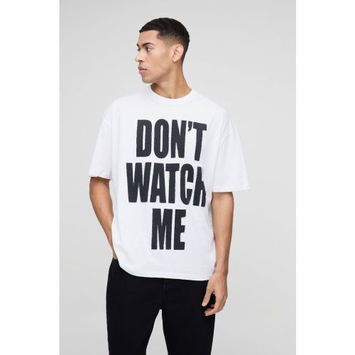 T-shirt oversize à slogan Don't Watch Me - S - Boohooman - Modalova