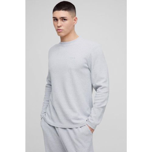 T-shirt à manches longues et broderie - MAN - S - Boohooman - Modalova