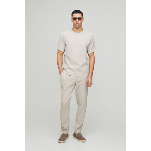 Ensemble plissé avec t-shirt et jogging fuselé homme - S - Boohooman - Modalova
