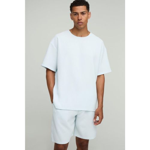 Ensemble oversize plissé avec t-shirt et short homme - S - Boohooman - Modalova