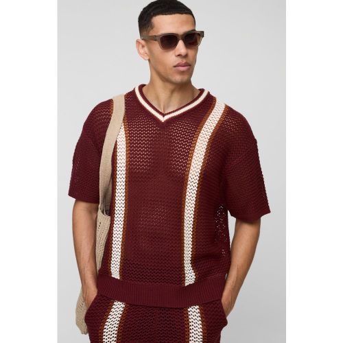 T-shirt oversize à col V et coutures apparentes homme - S - Boohooman - Modalova