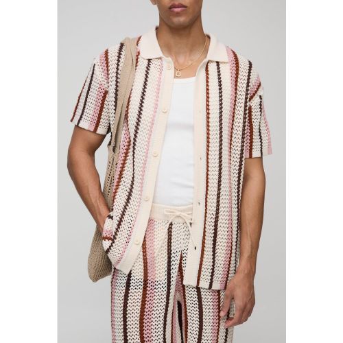 Chemise oversize rayée à coutures apparentes - S - Boohooman - Modalova