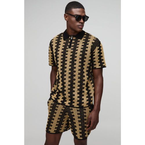 Ensemble rayé en crochet avec polo oversize - S - Boohooman - Modalova