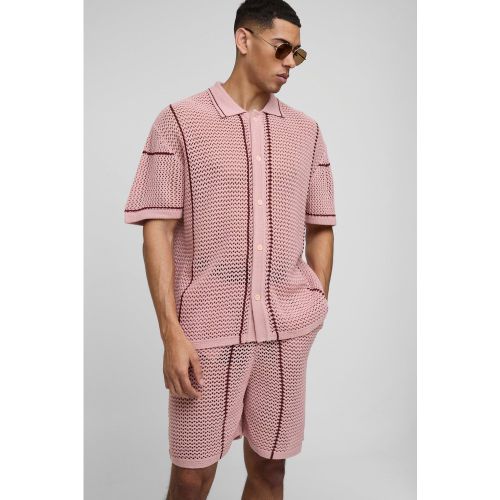 Ensemble en maille côtelée à rayures - S - Boohooman - Modalova
